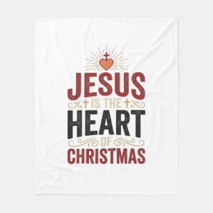 Jesus Is the Heart of Christmas Vintage Shirt Fleece Blanket