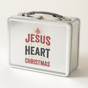 Jesus Is the Heart of Christmas Vintage Shirt Metal Lunch Box