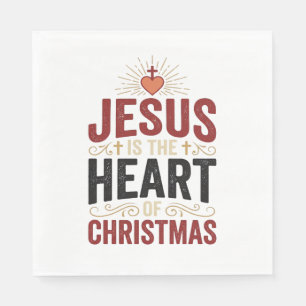 Jesus Is the Heart of Christmas Vintage Shirt Napkin