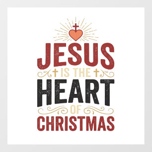 Jesus Is the Heart of Christmas Vintage Shirt Window Cling
