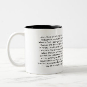 Jesus is the Human Face of God - Jürgen Moltmann Two-Tone Coffee Mug