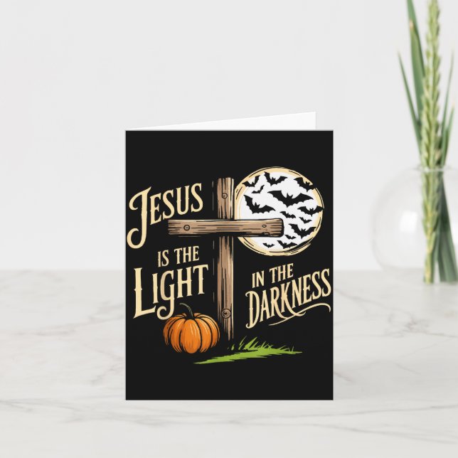 Jesus Is The Light In The Darkness Christian Hallo Card (Front)