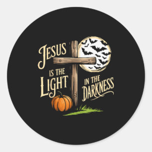 Jesus Is The Light In The Darkness Christian Hallo Classic Round Sticker