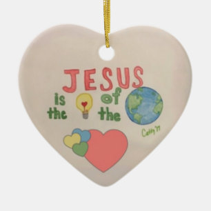 Jesus is the light of the world Christmas Ceramic Tree Decoration