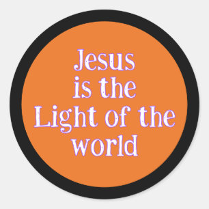 Jesus Is The Light Orange Halloween Trick or Treat Classic Round Sticker