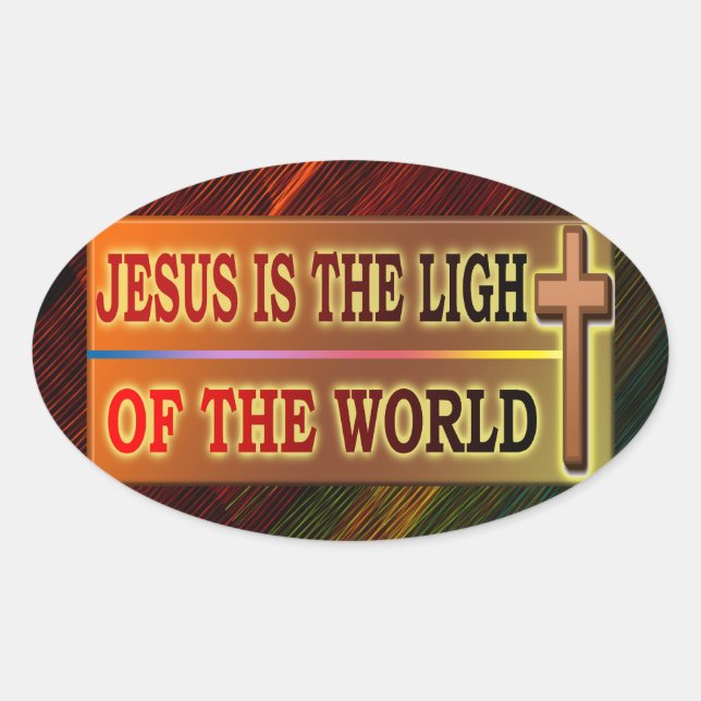 JESUS IS THE LIGHT OVAL STICKER (Front)
