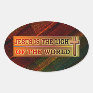 JESUS IS THE LIGHT OVAL STICKER