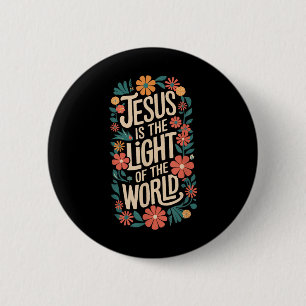 Jesus Is The Light Religious Christian 6 Cm Round Badge