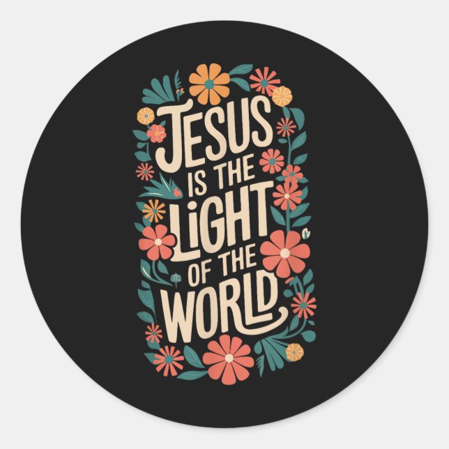 Jesus Is The Light Religious Christian  Classic Round Sticker (Front)