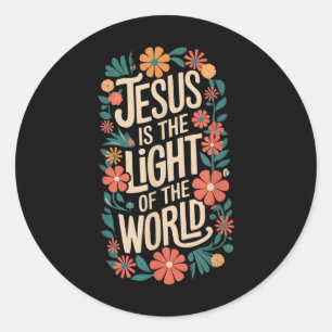 Jesus Is The Light Religious Christian  Classic Round Sticker