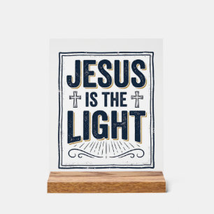 Jesus Is The Light Vintage Christian Shirt Acrylic Sign