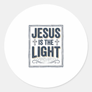 Jesus Is The Light Vintage Christian Shirt Classic Round Sticker