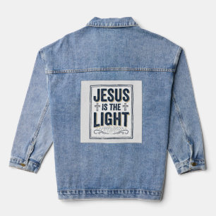 Jesus Is The Light Vintage Christian Shirt Denim Jacket