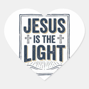 Jesus Is The Light Vintage Christian Shirt Heart Sticker