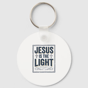 Jesus Is The Light Vintage Christian Shirt Key Ring