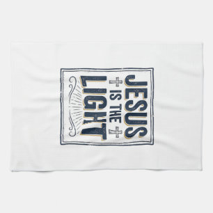 Jesus Is The Light Vintage Christian Shirt Tea Towel