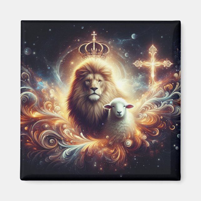 Jesus is the Lion and the Lamb  Magnet (Front)