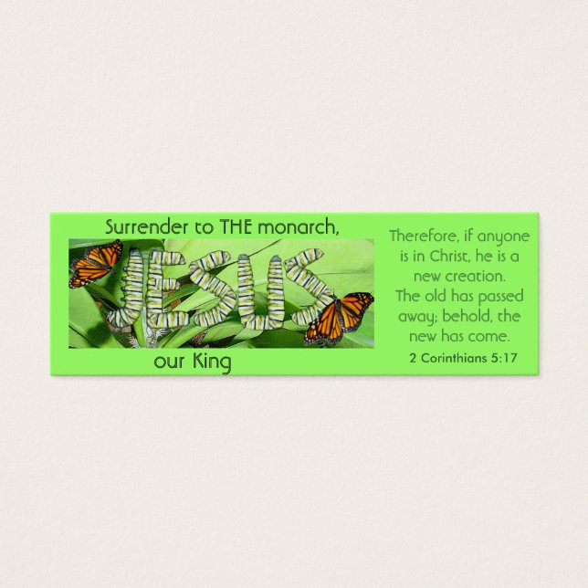 Jesus is THE monarch, our King Bookmark (Front)