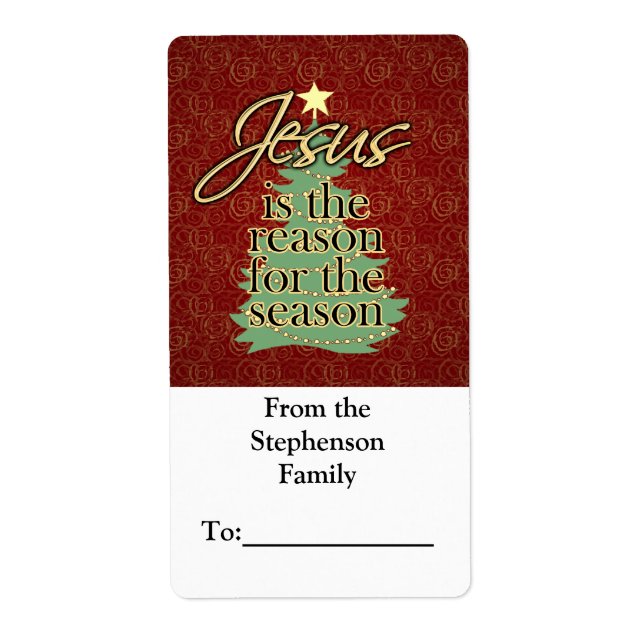 Jesus is the Reason Christian Christmas Gift Tag (Front)