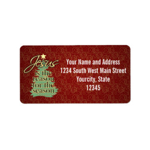 Jesus is the Reason Christian Christmas Label