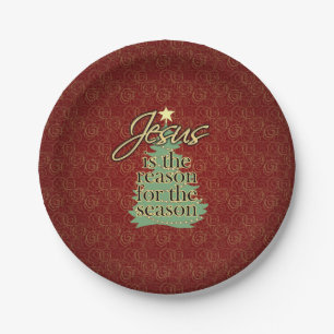 Jesus is the Reason Christian Christmas Paper Plate
