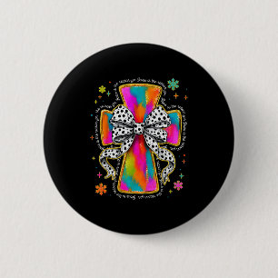 Jesus Is The Reason Christian Cross Coquette Bow C 6 Cm Round Badge