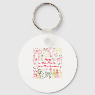 Jesus Is The Reason Christian Cross Coquette Bow C Key Ring
