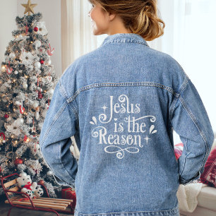 Jesus Is The Reason Christmas Denim Jacket