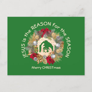 JESUS IS THE REASON Christmas Holiday Postcard