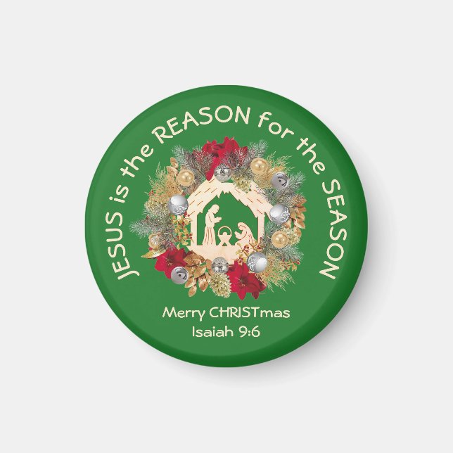 JESUS IS THE REASON Christmas Magnet (Front)