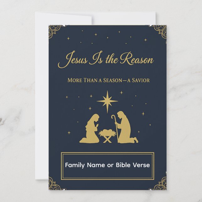 “Jesus Is the Reason” Elegant Christian Card (Front)