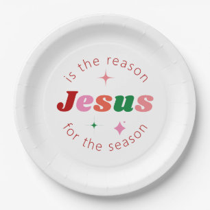 Jesus is the Reason Festive Christmas Holiday Paper Plate