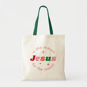 Jesus is the Reason Festive Christmas Holiday Tote Bag