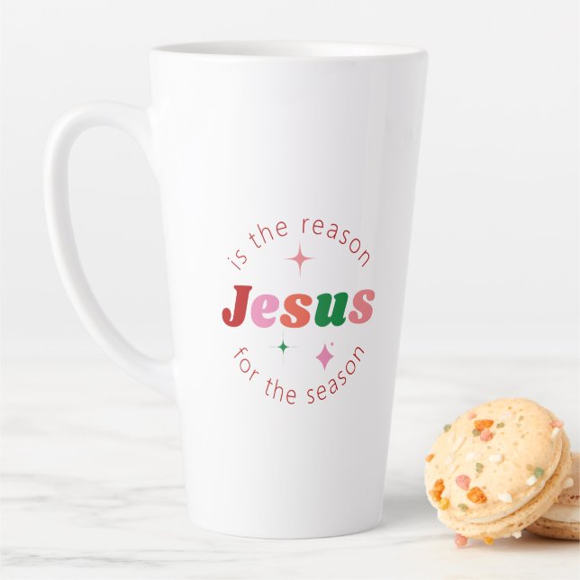 Jesus is the Reason Festive Christmas Season Latte Mug (In Situ)
