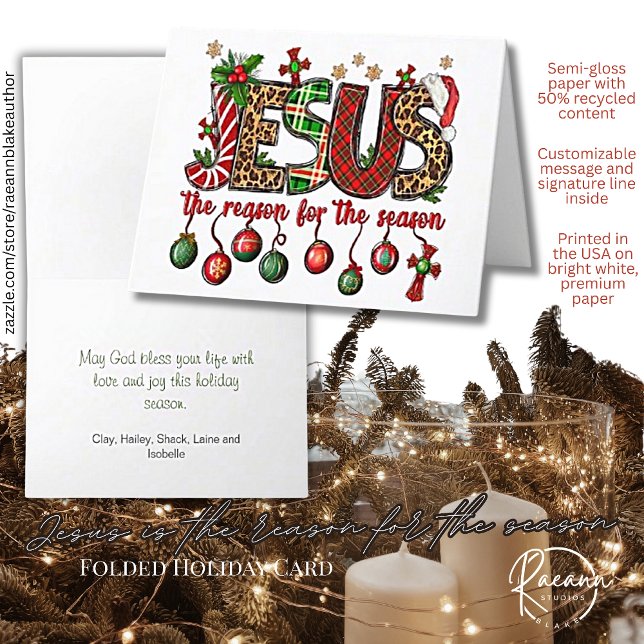 Jesus is the Reason Folded Holiday Card (Creator Uploaded)