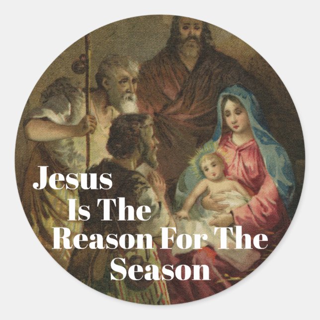 Jesus Is The Reason For Christmas Classic Round Sticker (Front)