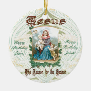 Jesus is the Reason for Season Ceramic Tree Decoration