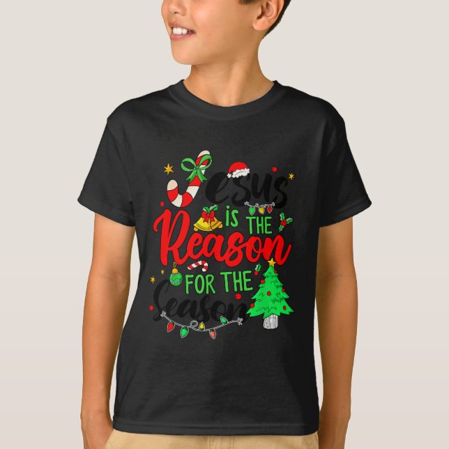 Jesus Is The Reason For Season Christmas Family Pa T-Shirt (Front)