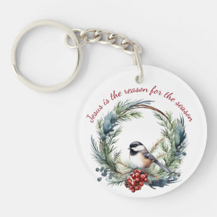 JESUS IS THE REASON FOR SEASON Christmas quote Key Ring
