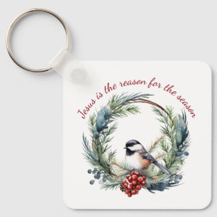 JESUS IS THE REASON FOR SEASON Christmas quote Key Ring