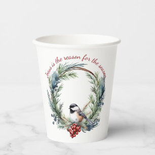 JESUS IS THE REASON FOR SEASON Christmas quote Paper Cups