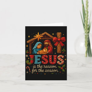 Jesus Is The Reason For Season Yarn Crochet Art De Card
