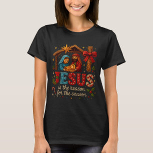 Jesus Is The Reason For Season Yarn Crochet Art De T-Shirt