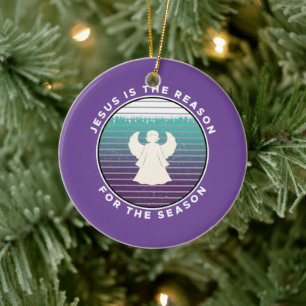 Jesus is the Reason for the Season Angel Ceramic Tree Decoration