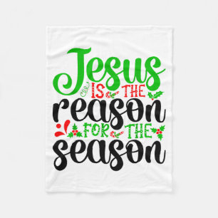 Jesus Is The Reason For The Season Bible Merry Chr Fleece Blanket