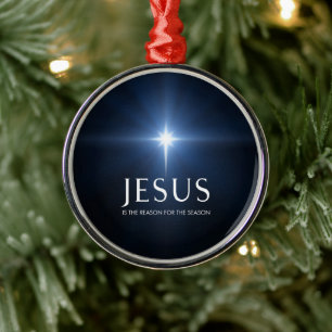 Jesus is the Reason for the Season Bright Star Metal Tree Decoration
