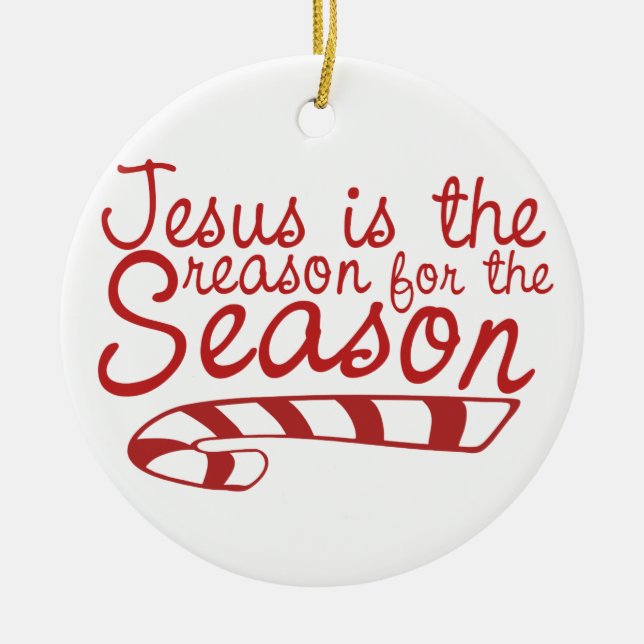 Jesus is the Reason for the Season Ceramic Tree Decoration (Front)