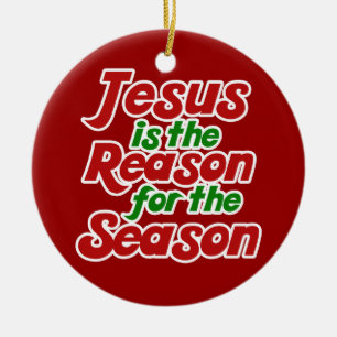 Jesus is the reason for the season ceramic tree decoration