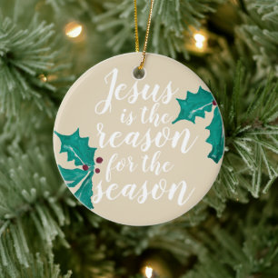 Jesus is the Reason for the Season Ceramic Tree Decoration