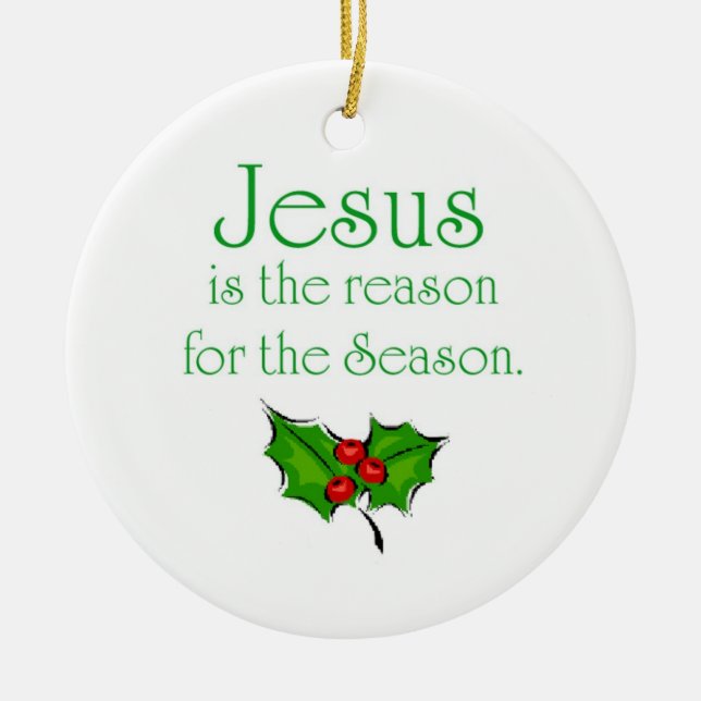 Jesus is the reason for the Season Ceramic Tree Decoration (Front)